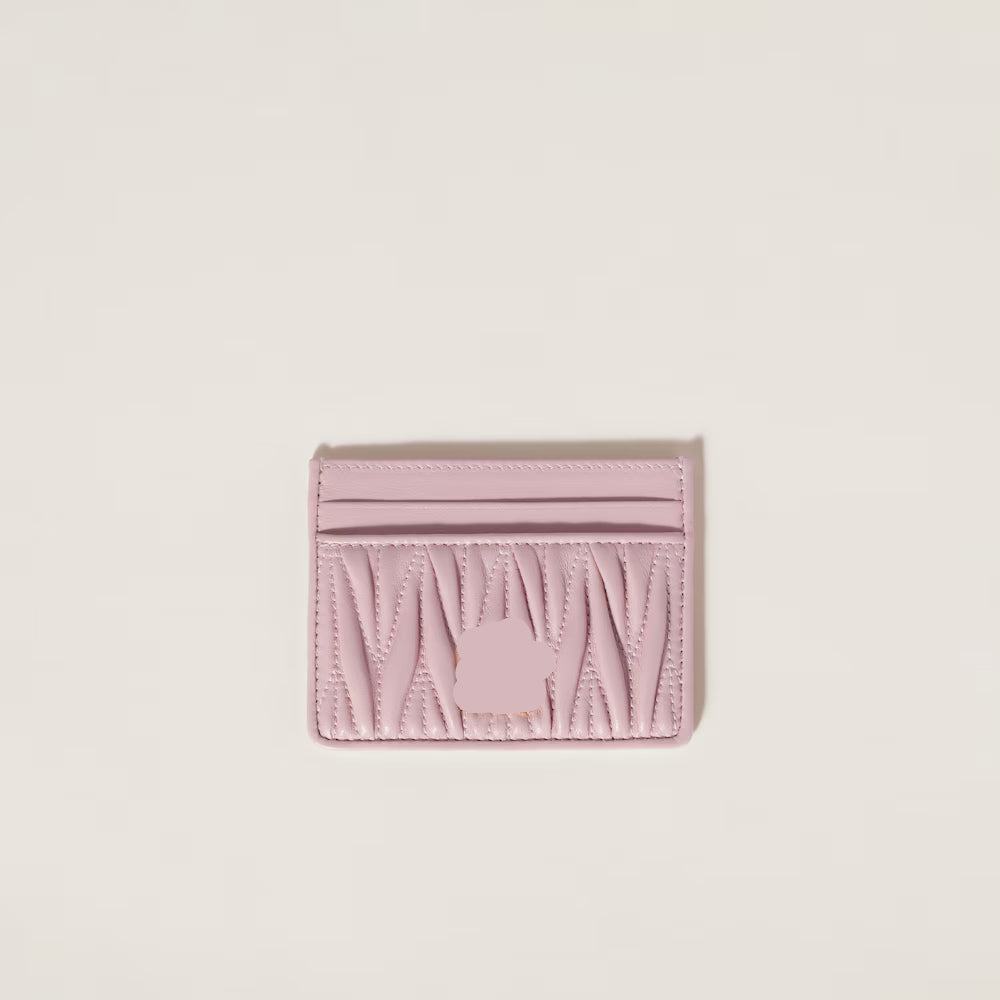 Miu Matelasse Nappa Card Holder